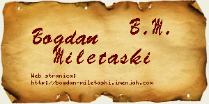 Bogdan Miletaški vizit kartica